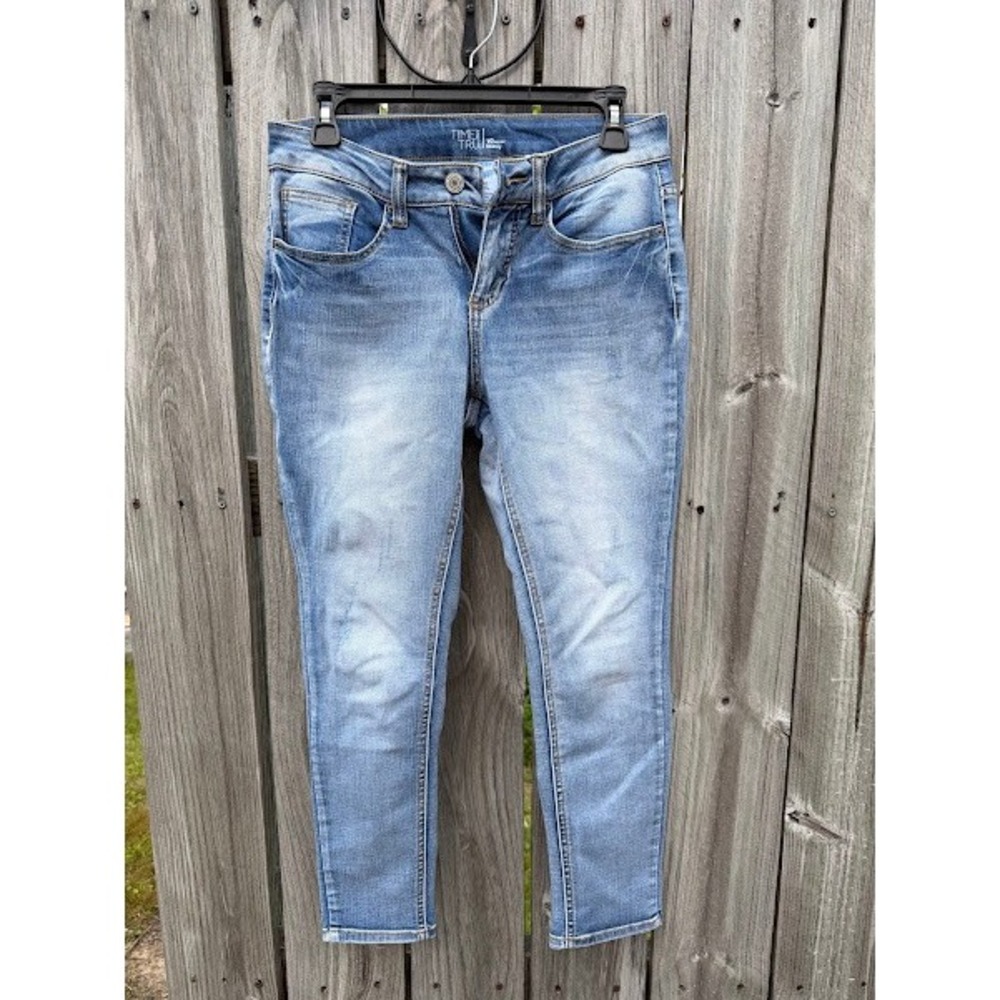 Time and Tru Womens Petite Skinny Jeans Light Wash Denim Size 10P Stretch